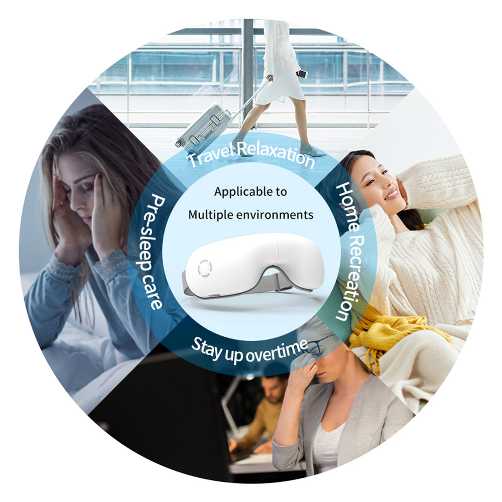 Smart Eye Massager with Heat, Bluetooth Music Therapy Device for Eye Fatigue Relief